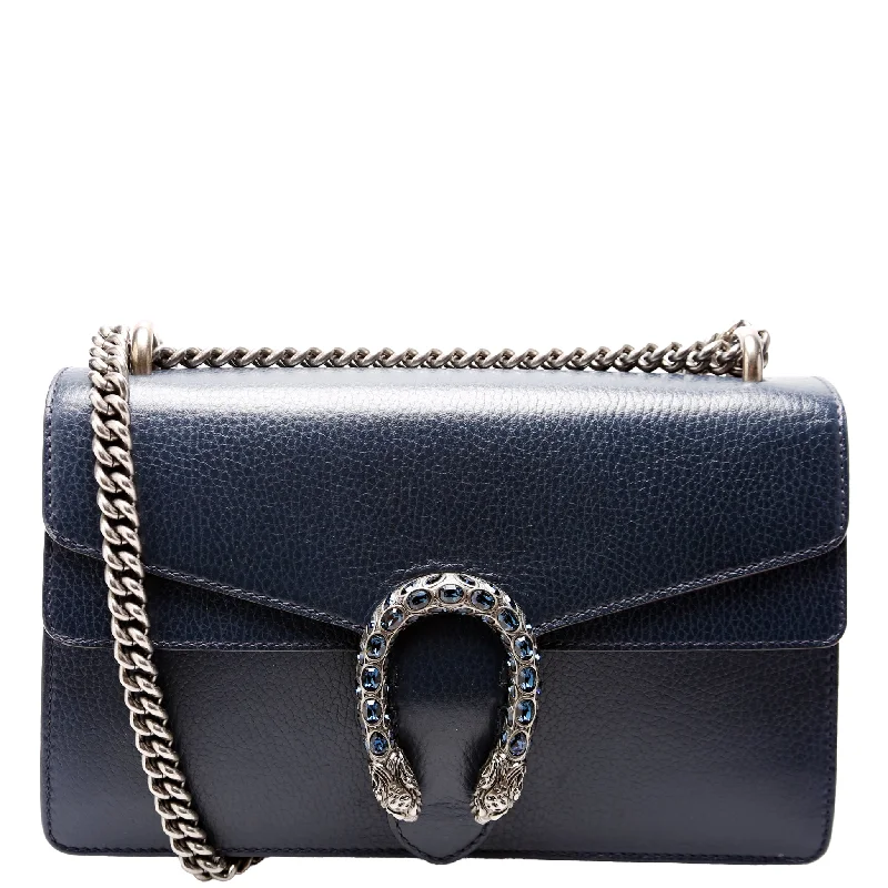 Dionysus Leather Shoulder Small Navy