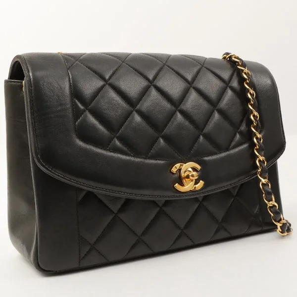 Chanel Around 1997 Made Diana Flap Chain Bag Black