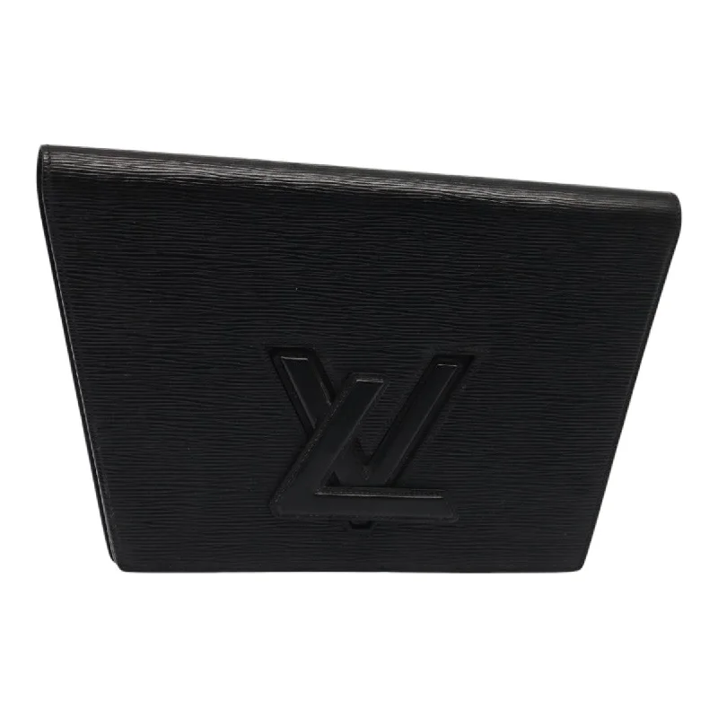 LOUIS VUITTON Epi Trapeze Clutch Bag Black M80165 LV Auth 87821