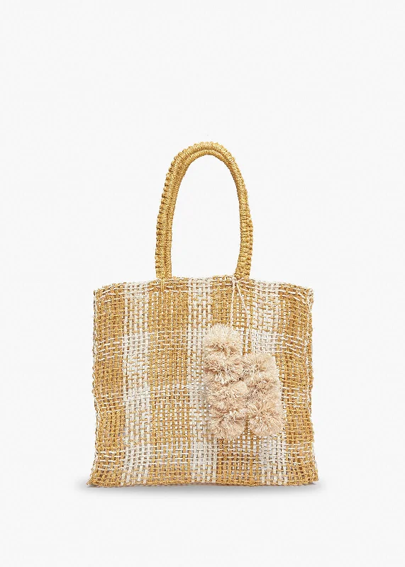 Olive Straw Tote Bag