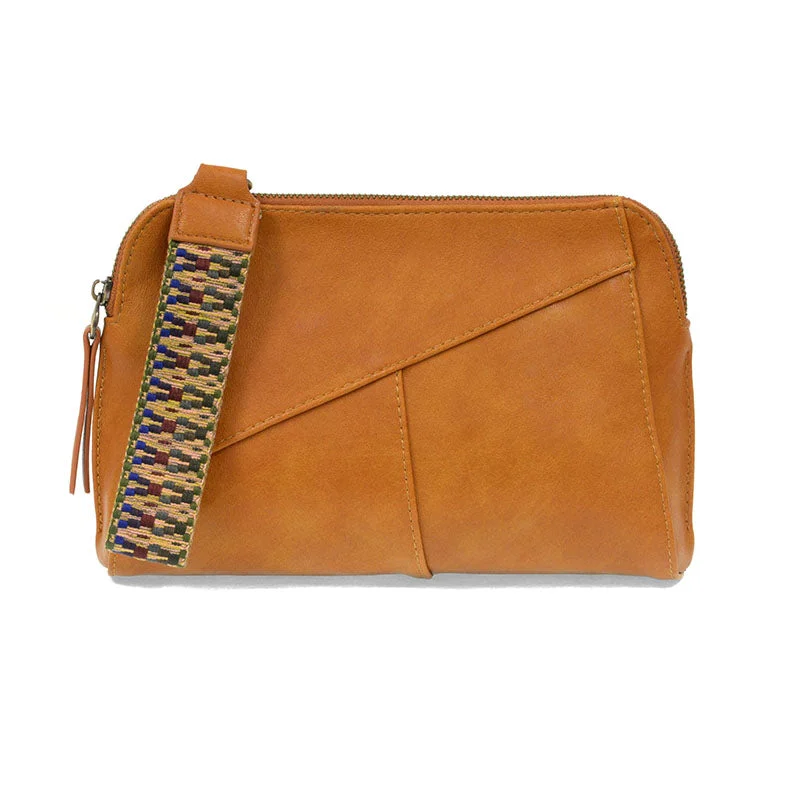 Gigi Crossbody with Woven Wristlet Strap in Honey