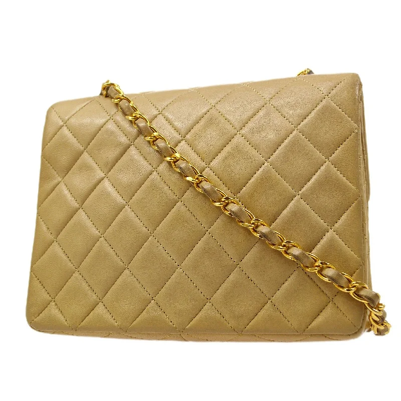 CHANEL 1991-1994 Classic Square Flap 20 Beige Lambskin 91609