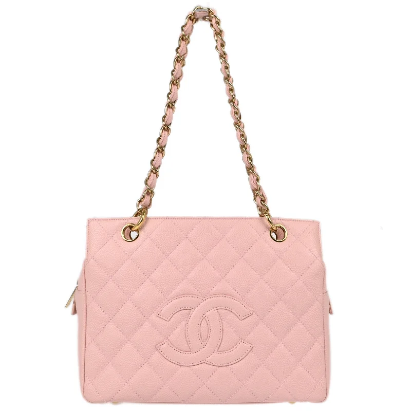 Chanel Pink Caviar Petite Timeless Tote PTT Chain Handbag