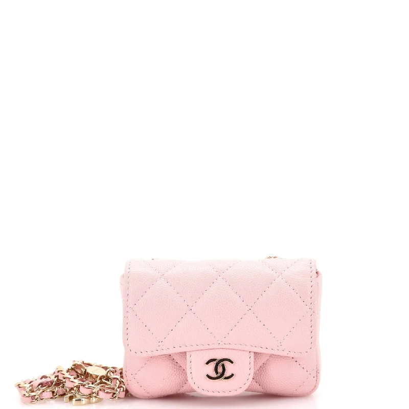 Classic Flap Chain Belt Bag Quilted Caviar Mini