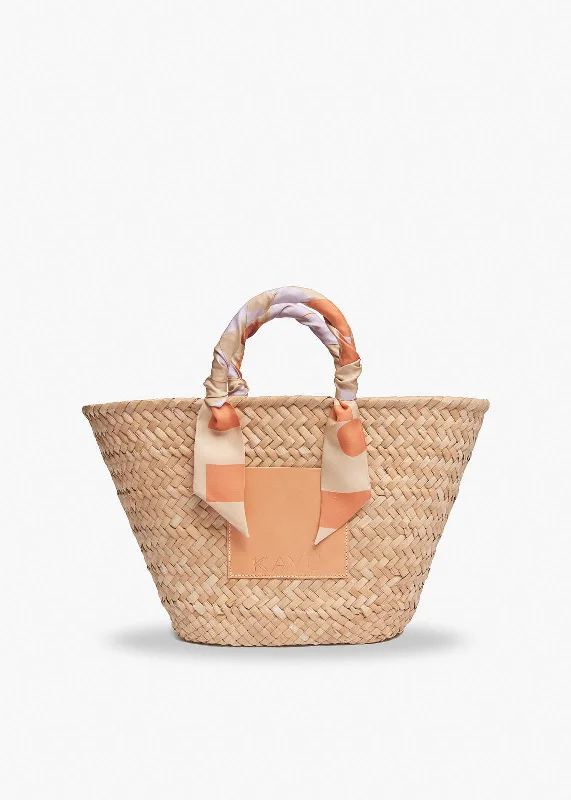 Clementine Straw Scarf Tote Bag