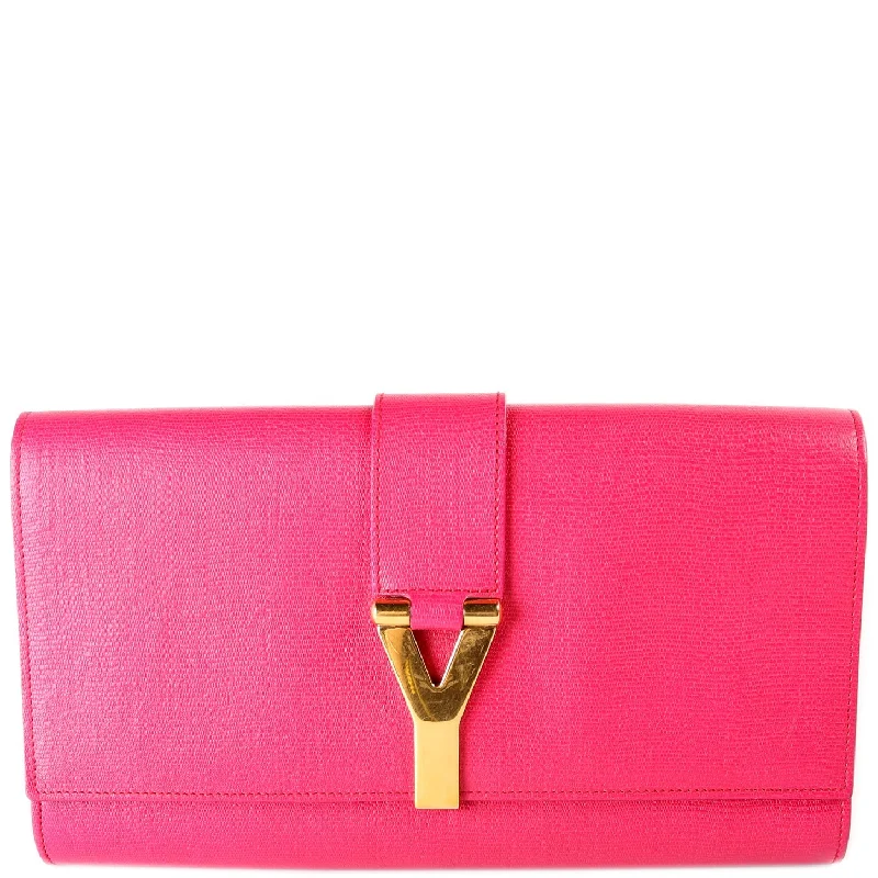 Classic Y Ligne Clutch Textured Leather