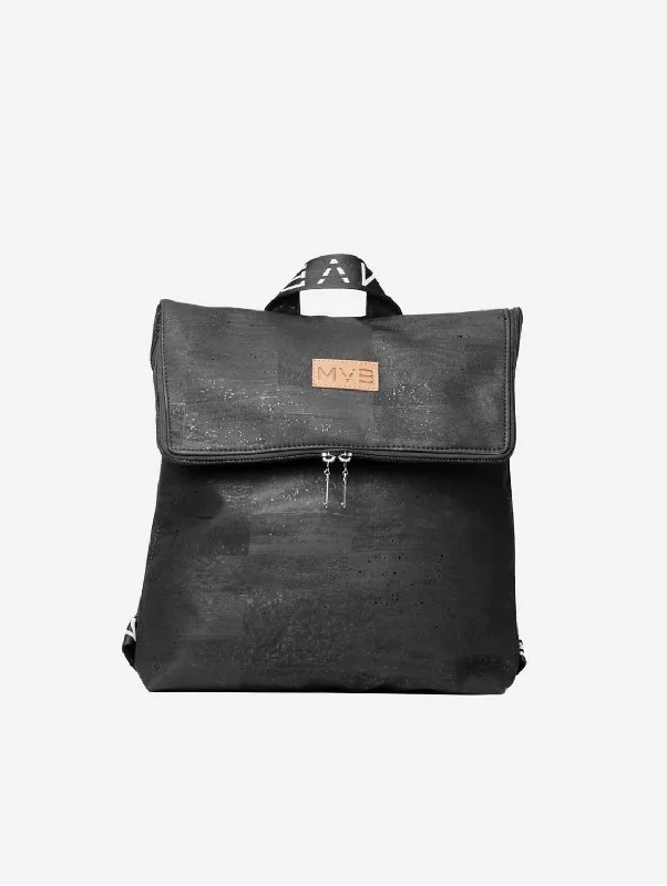 Laptop Cork Vegan Backpack | Black