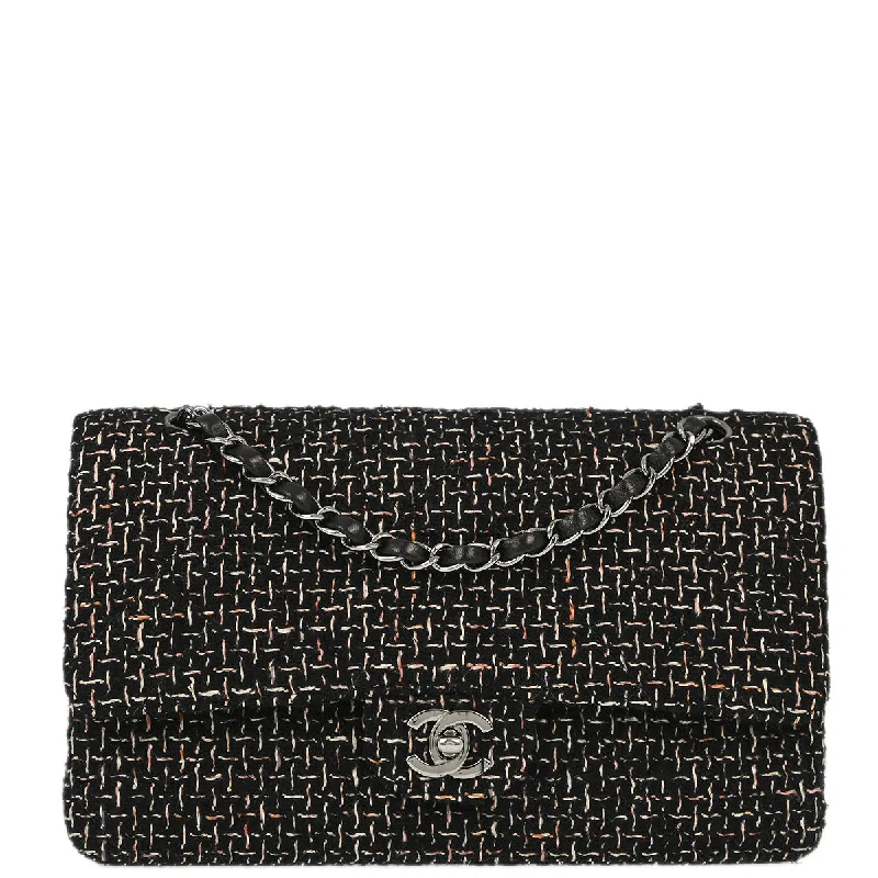 Chanel 2004-2005 Tweed Medium Classic Double Flap Shoulder Bag