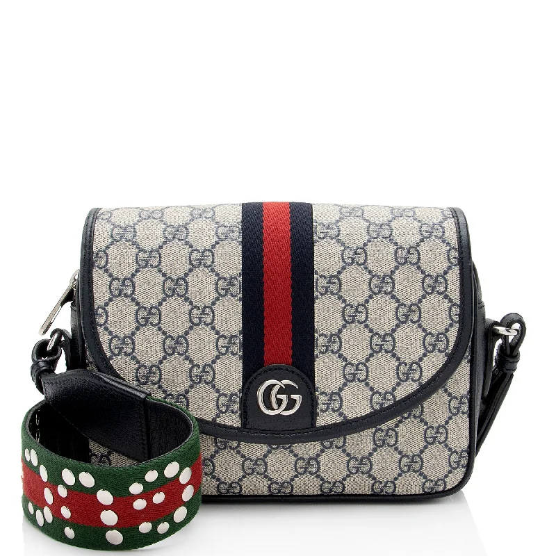 Gucci GG Supreme Ophidia Studded Web Flap Medium Messenger