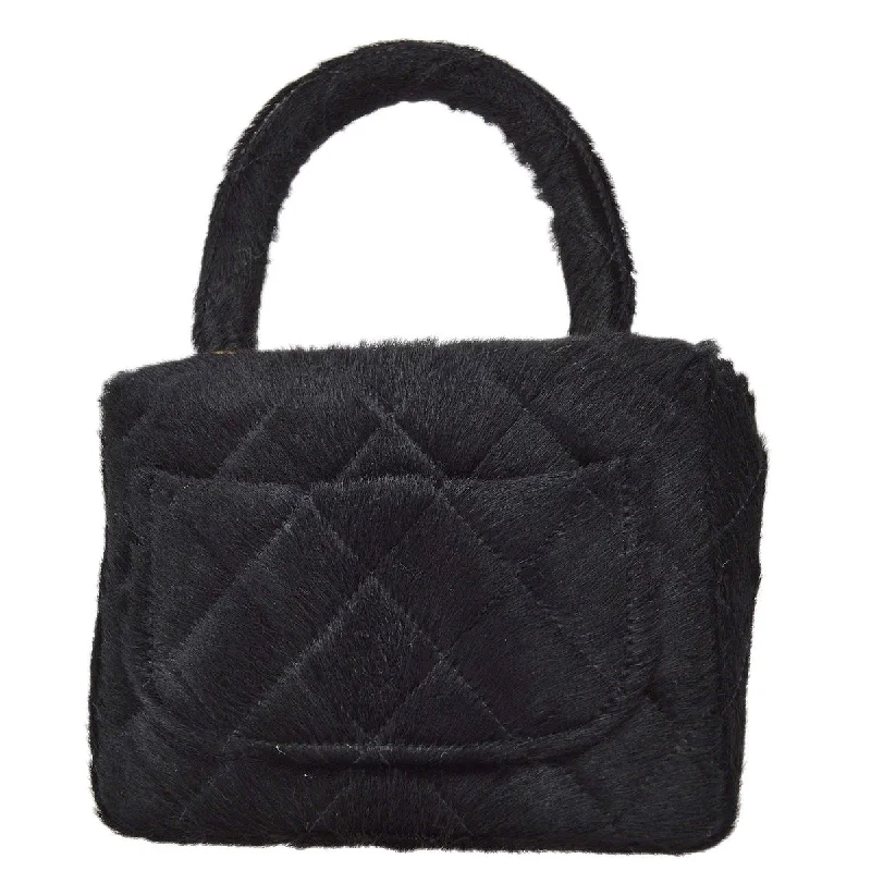 Chanel 1991-1994 * Black Pony Hair Classic Flap Micro Handbag