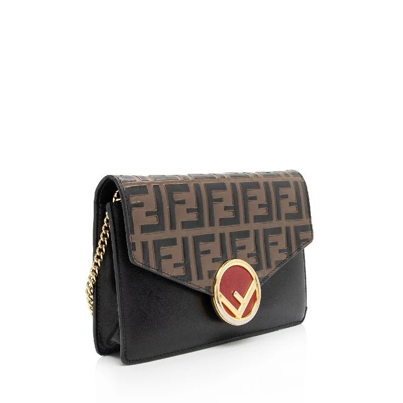 Fendi FF Embossed Calfskin Wallet on Chain Mini Bag (SHF-BJP8ux)