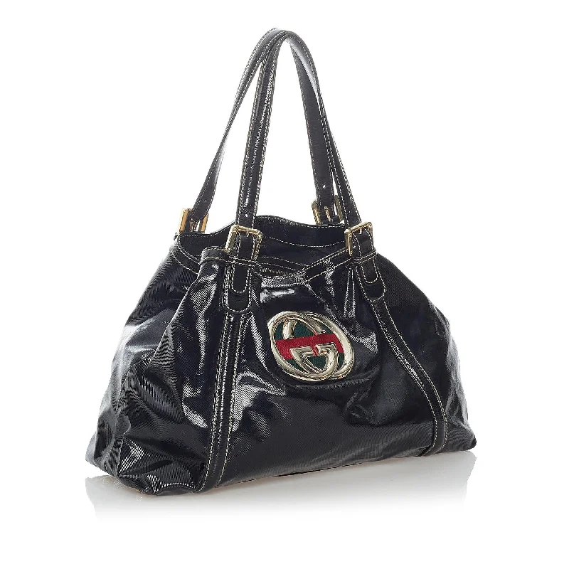 Gucci Dialux Britt Patent Leather Tote Bag (SHG-31162)