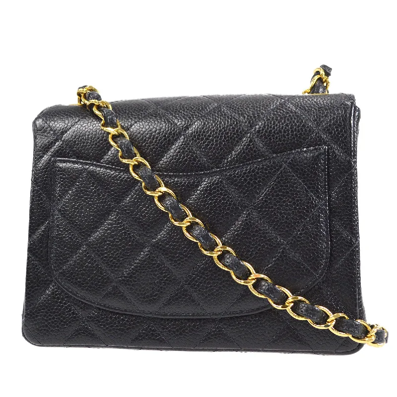 CHANEL 1997-1999 Classic Square Flap Mini 17 Black Caviar 18134