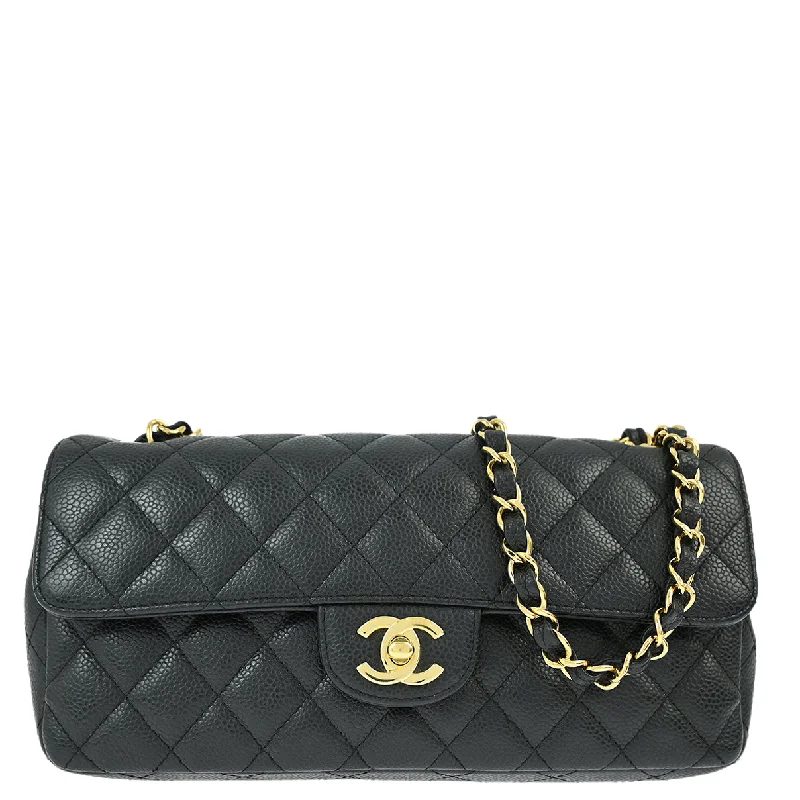 Chanel 2009-2010 Black Caviar East West Shoulder Bag