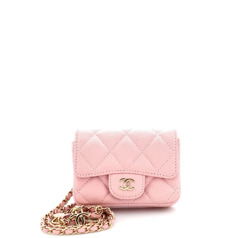 Classic Flap Chain Belt Bag Quilted Caviar Mini