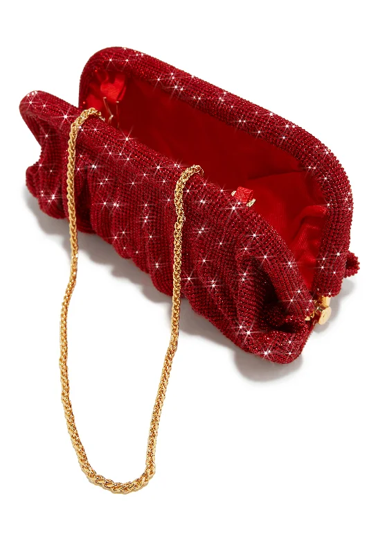 Gala Nights Embellished Clutch Bag - Red