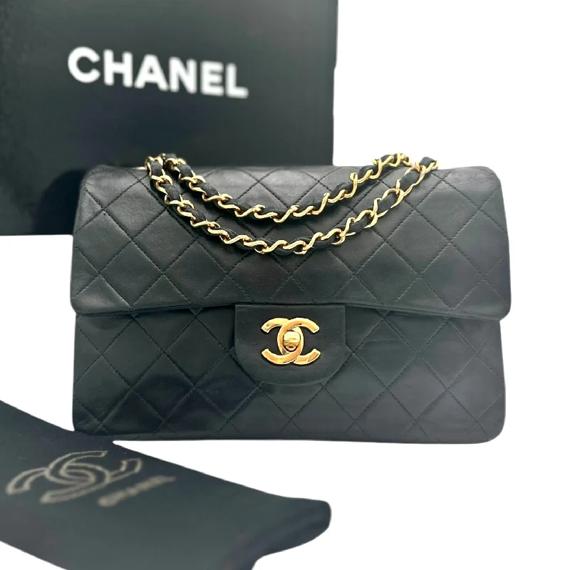 CHANEL Black Quilted Lambskin Small Classic Double Flap Bag