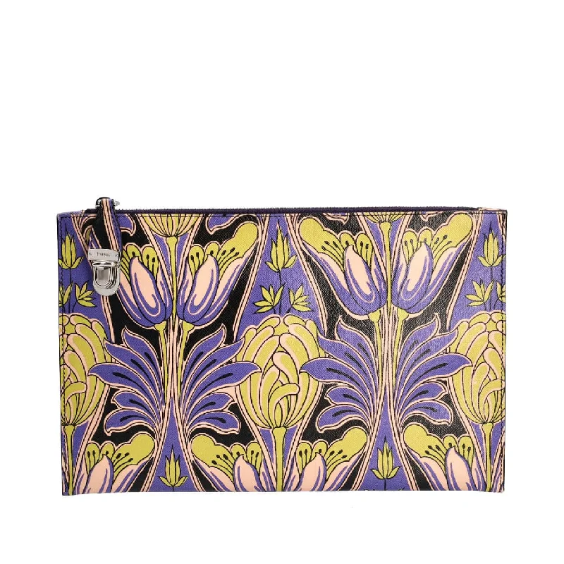 PRADA Saffiano Soft Floral Clutch Multicolour