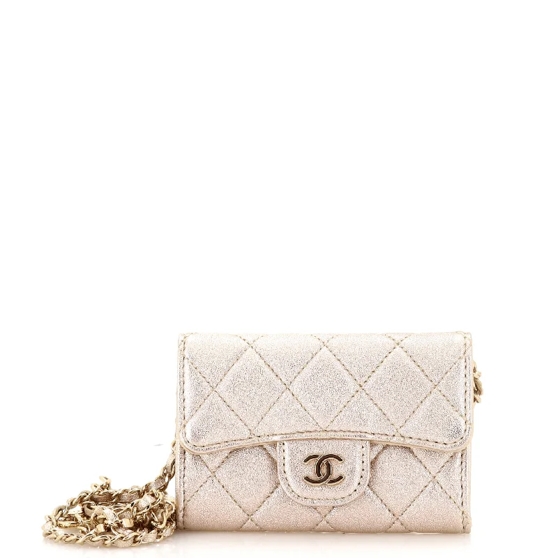 Classic Flap Chain Belt Bag Quilted Lambskin Mini