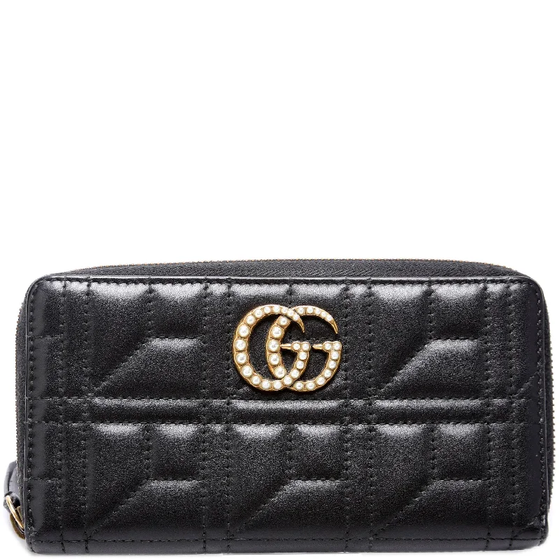 GG Marmont Pearly Zip Around Wallet