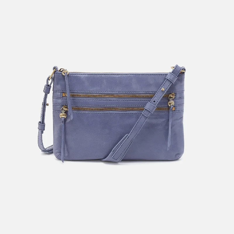 Billie Crossbody In Polished Leather - Sky Blue