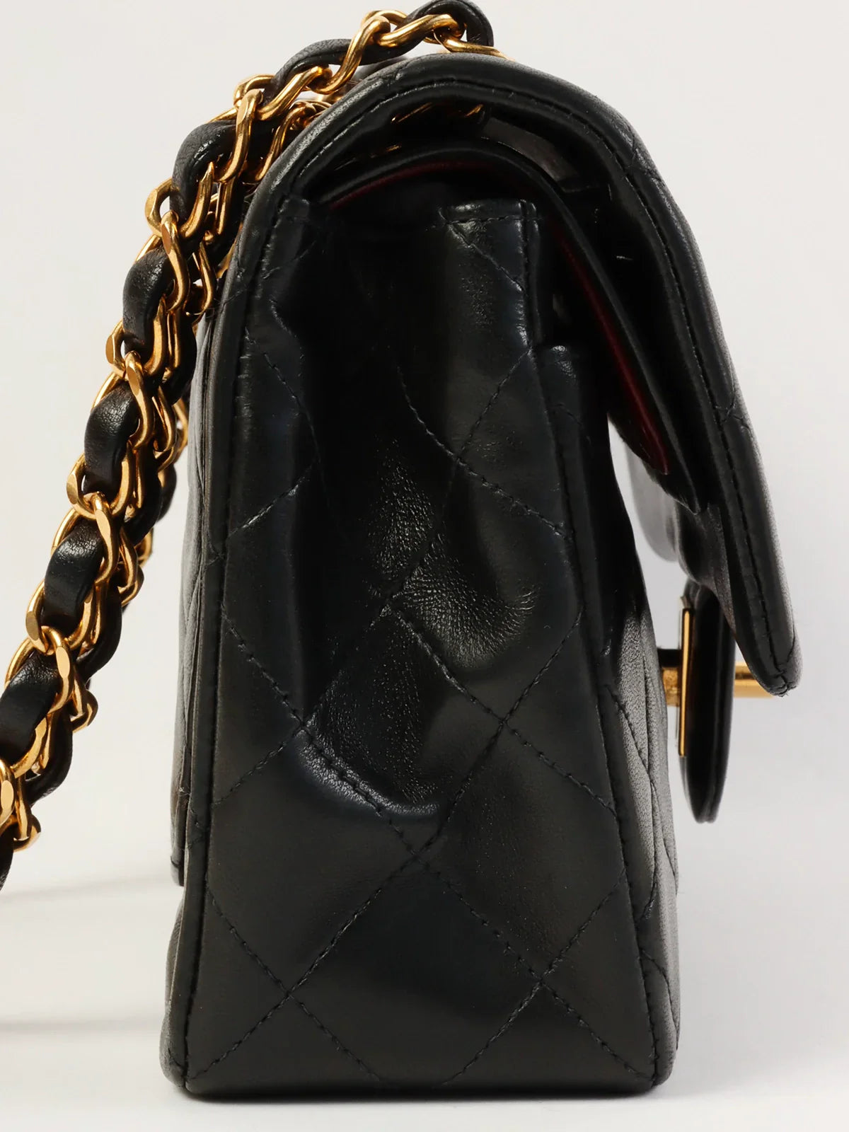 CHANEL Around 1997 Made Classic Flap Chain Bag 23Cm Black