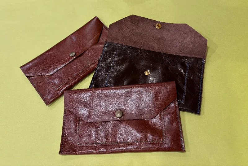 Small Clutch, leather - 2 pocket