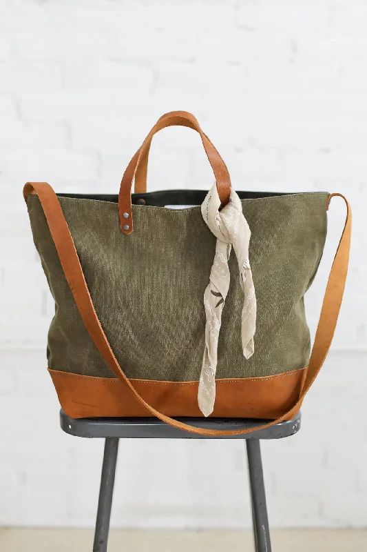 1940's era Salvaged Military Canvas Tote Bag