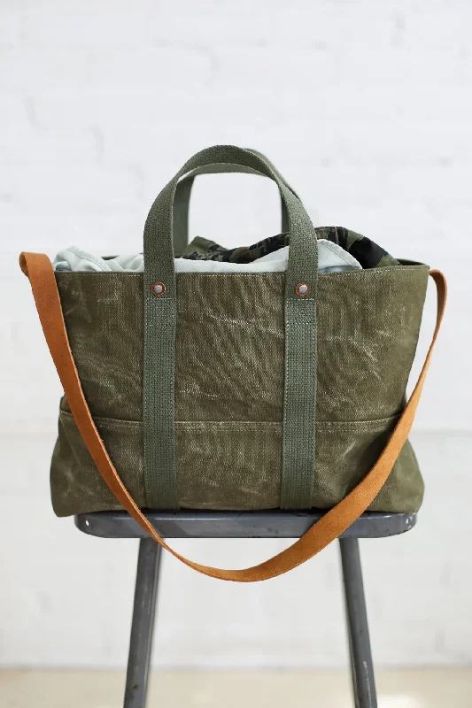 WWII era Salvaged Military Canvas Tote Bag