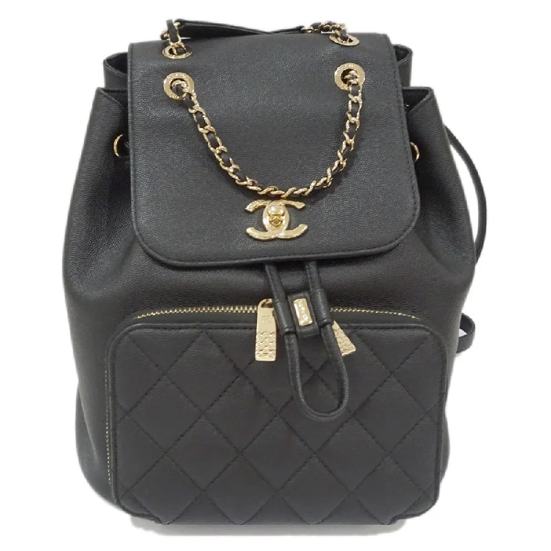 Chanel Affinity Matrasse Backpack A93748 Greyhound Ss Caviar Skins Black G Gold  Rucksack