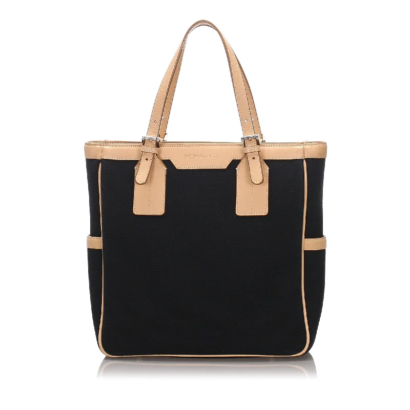 Burberry Black Canvas Fabric Tote Bag United Kingdom