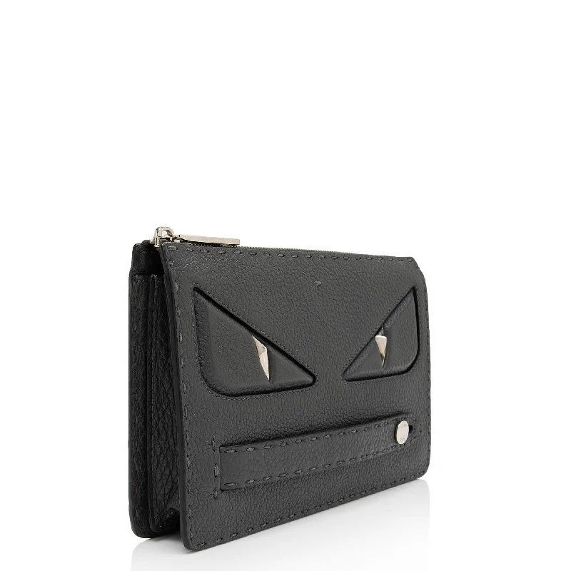 Fendi Leather Selleria  Monster Clutch (SHF-hyUZqB)