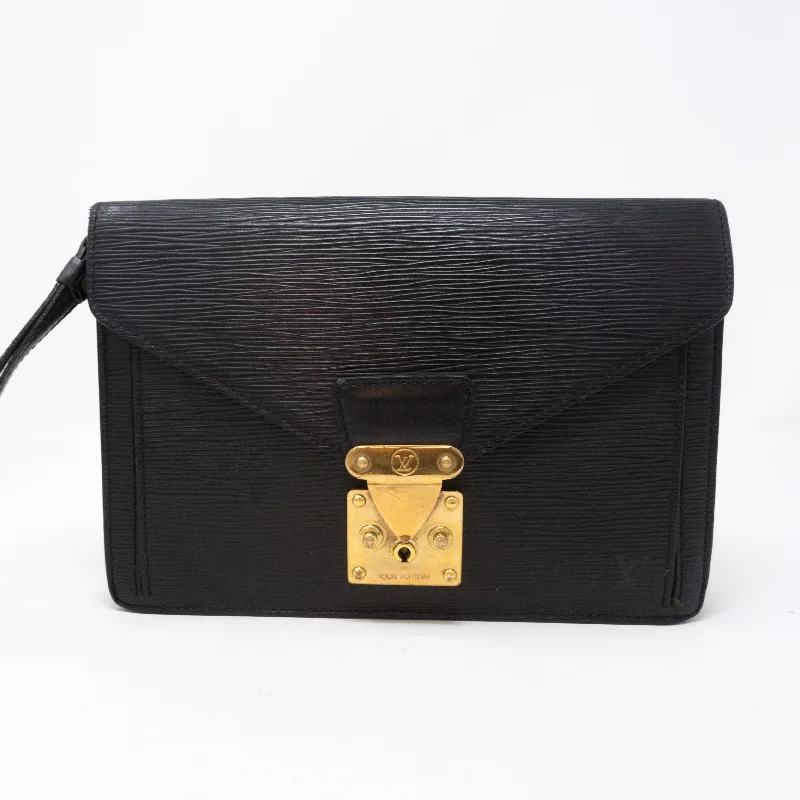 Document Clutch Black Epi Leather