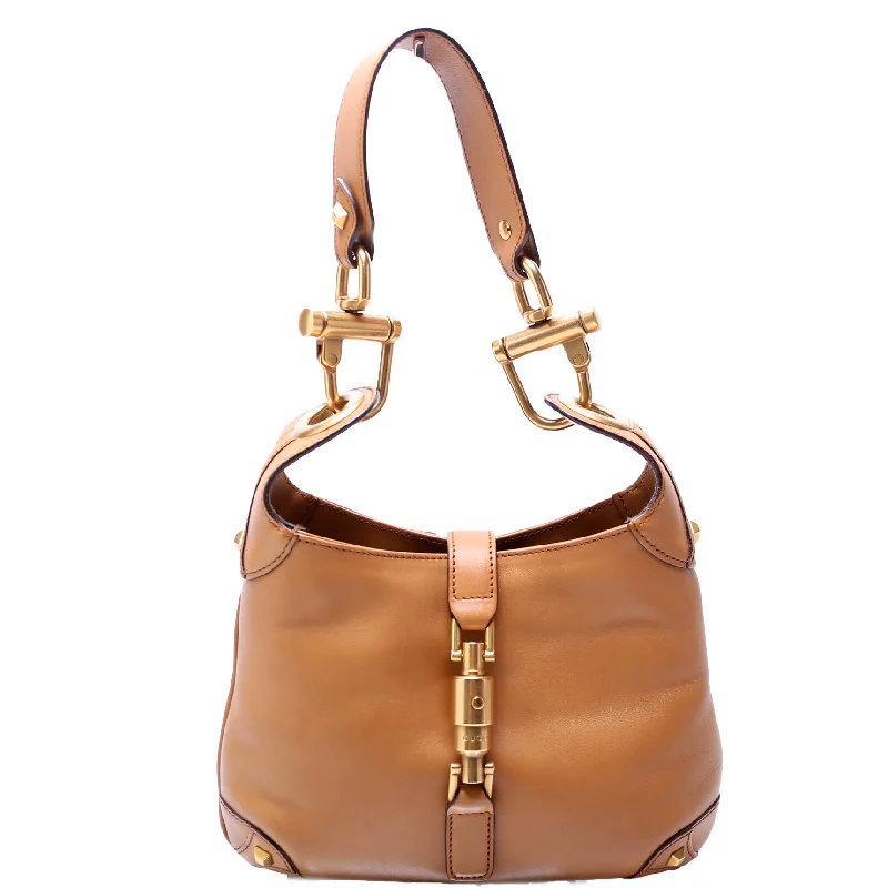 Leather Jackie O Small Shoulder Bag Vintage Tan